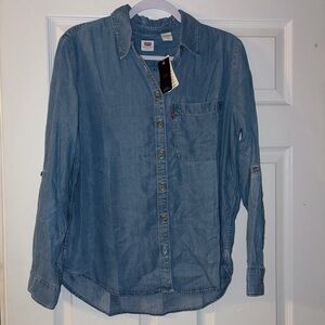 Levi's Blue Denim Button-Up Shirt